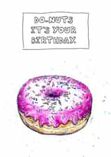 Yummy and Punny Donut Birthday Card created by JOKstudios