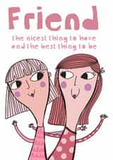Friendship Card – Friends Are the Best Thing | Cute Best Friend Card created by elnup
