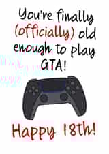 GTA Gamer 18th Birthday Card created by Daft as Duck