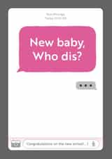New baby who dis card 1001 created by Cardi T