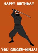 Ginger-ninja birthday card created by Little Prints Fred Designs