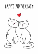  Cute anniversary card with cats. created by Eli&Mama