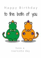 Dinosaur Twin Birthday Card created by Twinny Things