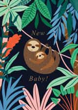 New Baby Jungle Sloth Card created by Forest & Fig