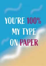 My type on paper love island card created by Amysimplycreates