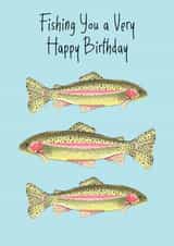 Fishing Rainbow Trout Birthday Card created by Laura Stanley Designs