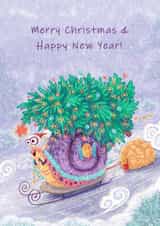 How snails celebrate Christmas and New year created by Atmosferna