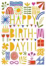 Birthday Abstract Print created by Leanne Friedberg