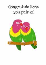 Pair of lovebirds - marriage congratulations card created by Cutie McHootie 