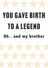 You gave birth to a legend created by Blakespeed Creations