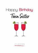 Twin Sister Birthday Card - Cocktails created by Twinny Things