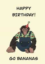 Go Bananas, Party Monkey Birthday Card created by Francesca Labon
