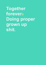 Cheeky engagement and wedding congratulations card created by Naomi Johnson