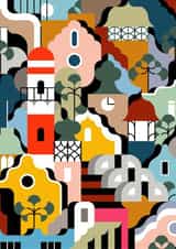 Colourful and Playful Swakopmund Greeting Card created by Yijing Li