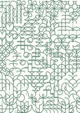 London Plants Geometric Design Greeting Card created by Yijing Li