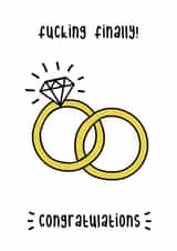 Finally Engaged - Engagement Card - Ring themed cheeky card created by @Laura Lonsdale Designs