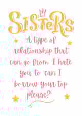 Sister Relationship! created by Custom Card Co Shop
