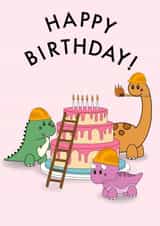 Dino Builders Birthday Cake Construction Site created by Amelie’s Dino Designs  