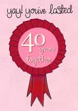 Yay, You've lasted 40 years together Wedding Anniversary Card created by Fay Dixon Design
