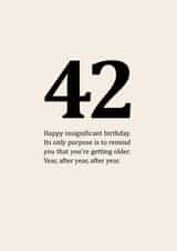 Insignificant 42nd Birthday Card created by Sassy Sarah