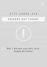 HTTP ERROR 404 TECH Funny Card Present Not Found created by Jam On Toast