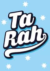 ta rah, goodbye and good luck greeting card created by Lindsey Sagar