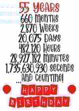 Celebrate a 55th birthday in months/weeks/days/hours/minutes & seconds! created by CardandFast