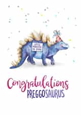 Congratulations Preggosaurus Dinosaur Card created by Citrus Bunn