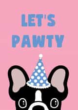 Lets Pawty French Bulldog Birthday Card created by Rambos Packed