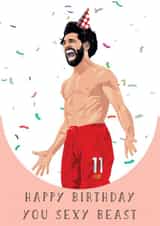 Liverpool Mo Salah Birthday Card created by Replay Prints