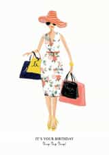 Fun Birthday Card - For Her - Shopping created by Pink Pen Studio