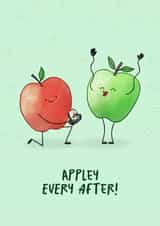 Appley ever after engagement card created by Easel & Bear