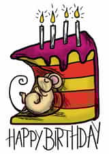 Mouse Cake Birthday Card  created by Doodle Greets