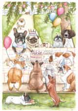 Fun Dog Birthday Party Celebrations created by Hannah Farr Illustrations