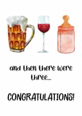 Beer, Wine and Bottled Milk New Baby Cards For Parents created by Nidd And Rigg!