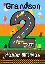 Roadworks 2nd Birthday Card for Grandson created by Kerrylovescards