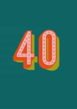 Minimal 40th Birthday Card Retro Typography Age Milestone created by Betiobca