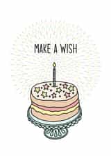 Make A Wish Birthday Card, happy birthday, cake lover, simple, birthday cake created by By Emma Dearling