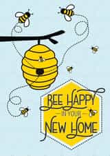 Cute Behive New Home Card - Bee Happy In Your New Home created by Little Red Cherry
