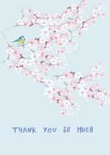 Pretty Blossom Thank You Card - Blue Tit - Blossom - Thank You So Much created by Honey & Velvet Studio