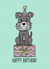 Schnauzer Dog Birthday Card, happy birthday, for her, for mum, for girlfriend created by By Emma Dearling