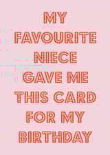 Birthday wishes from the favourite niece created by Nicola Jo