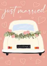 Vintage wedding car created by Lily the Print