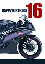 Motorbike 16th Birthday Card created by RetroMotion Artwork