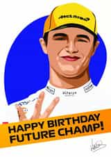 Lando Norris Formula 1 Future Champ Birthday Card created by Cody's Cards