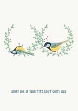 Supportive Breast Cancer Blue Tits Card - Righthand Boob created by Wink Design - Michelle Roberts