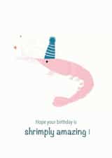 Shrimply the best birthday card created by TheFishBirdCo