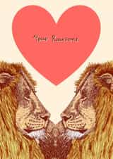 Your roarsome, lion love card created by Pearl Illustrations