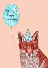 Fox birthday card created by Pearl Illustrations