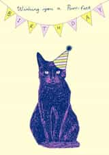 Purr-fect cat bunting birthday card created by Pearl Illustrations